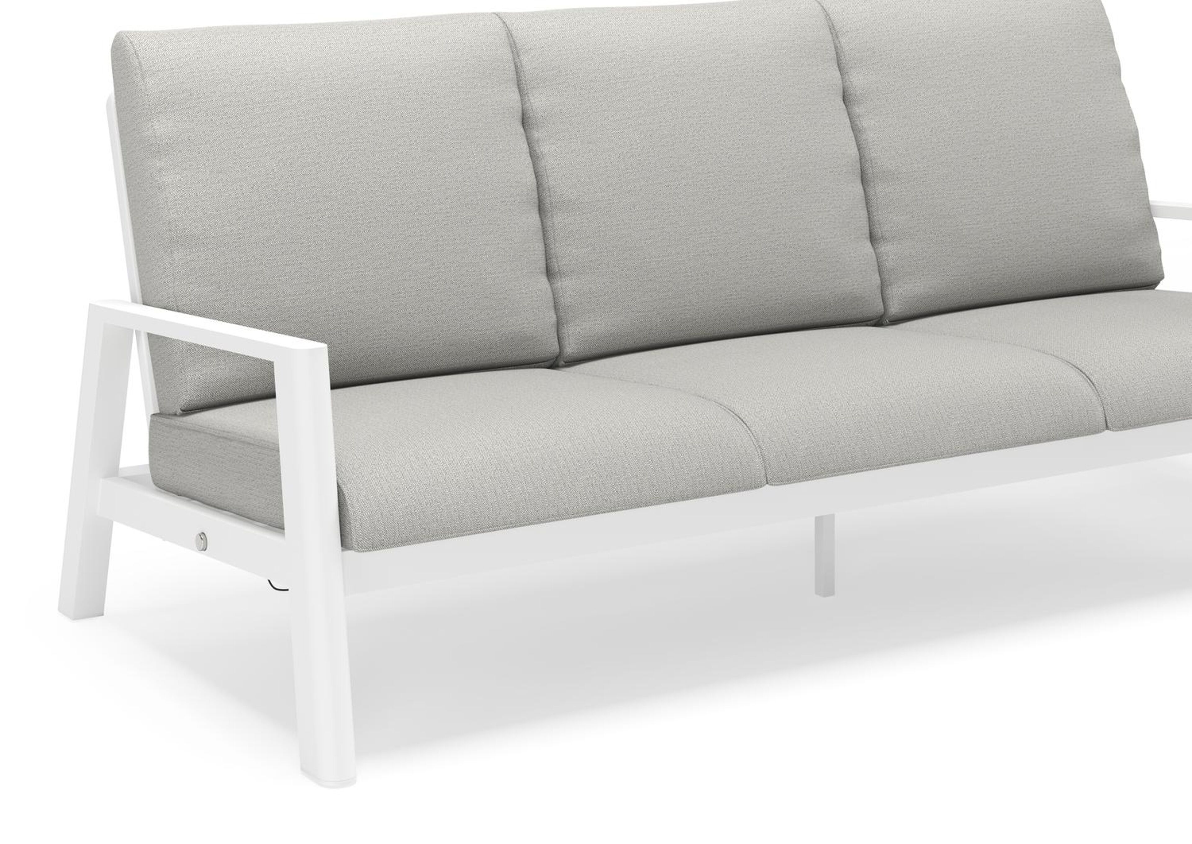 Cirello loungeset in wit aluminium met savane nimbus all weather sunbrella® luxe kussens