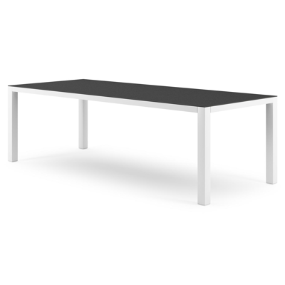 Como tuintafel rechthoekig in wit aluminium en volkeramiek Nero Black - L 240 x B 100 x H 75 cm