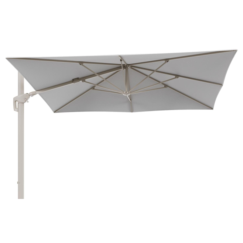 Parasol pendant Minore avec fonction tilt en aluminium beige et toile de parasol All Weather Solica Ego Birch - Lg.1 280 Lg.2 370 cm (sans pied de parasol)