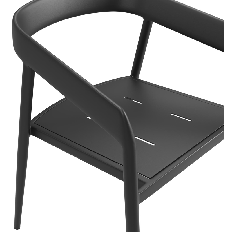 Donato tuinstoel in zwart aluminium