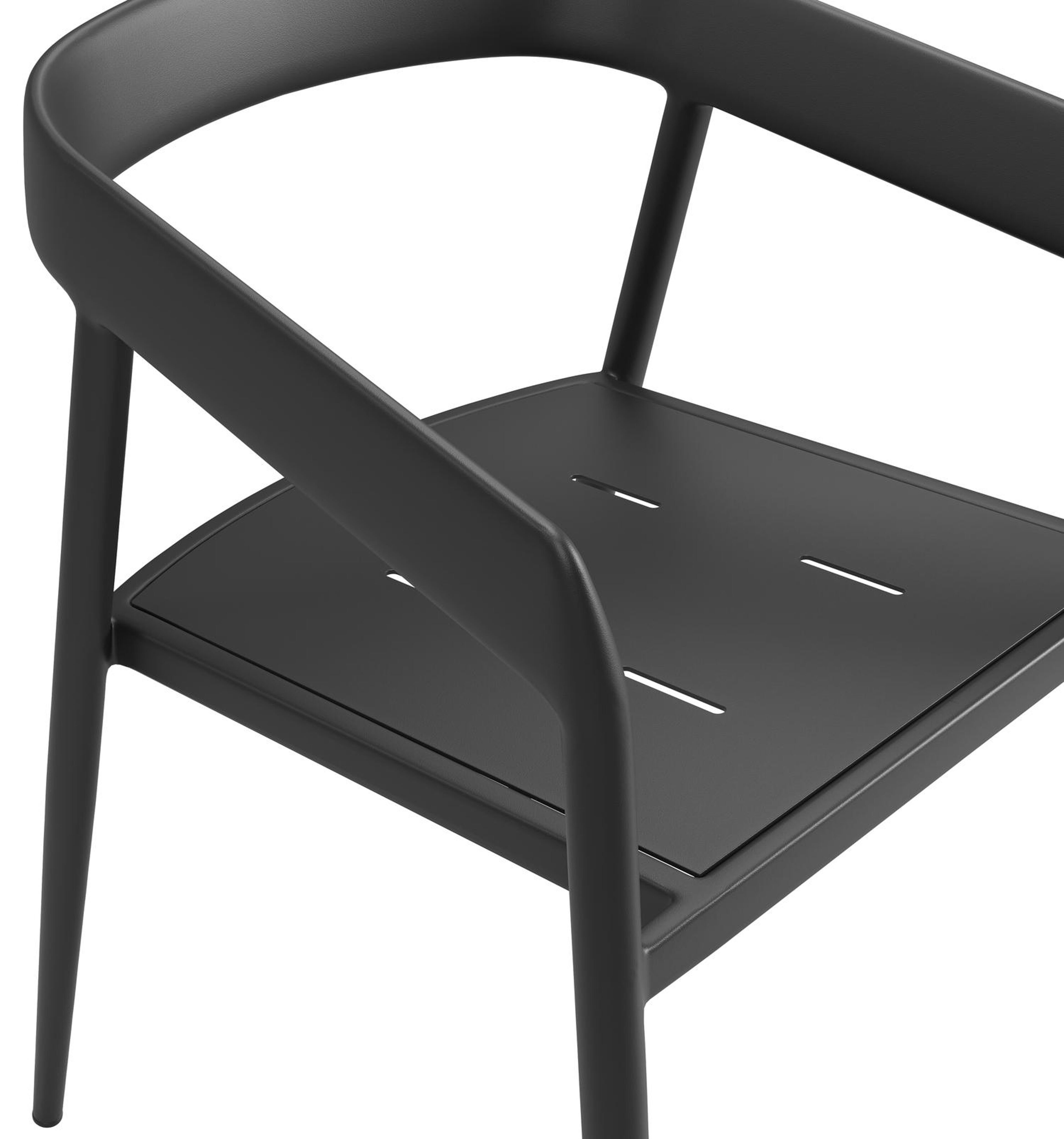 Chaise de jardin Donato en aluminium noir