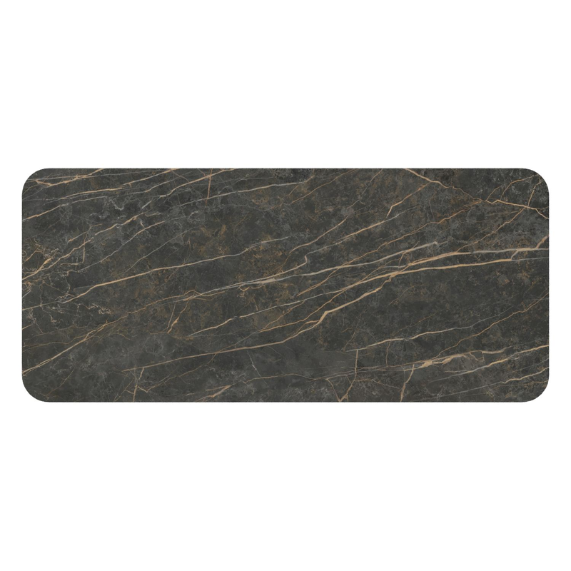 Orso tuintafel rechthoekig afgerond in zwart aluminium en volkeramiek Black Obsession - L 200 x B 80 x H 74.5 cm