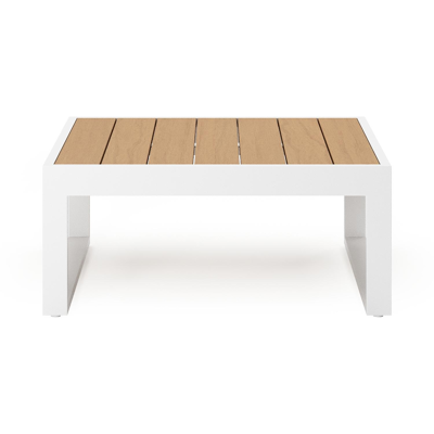 Caldela loungetafel in wit aluminium en polywood - L 70 x B 70 x H 30.5 cm