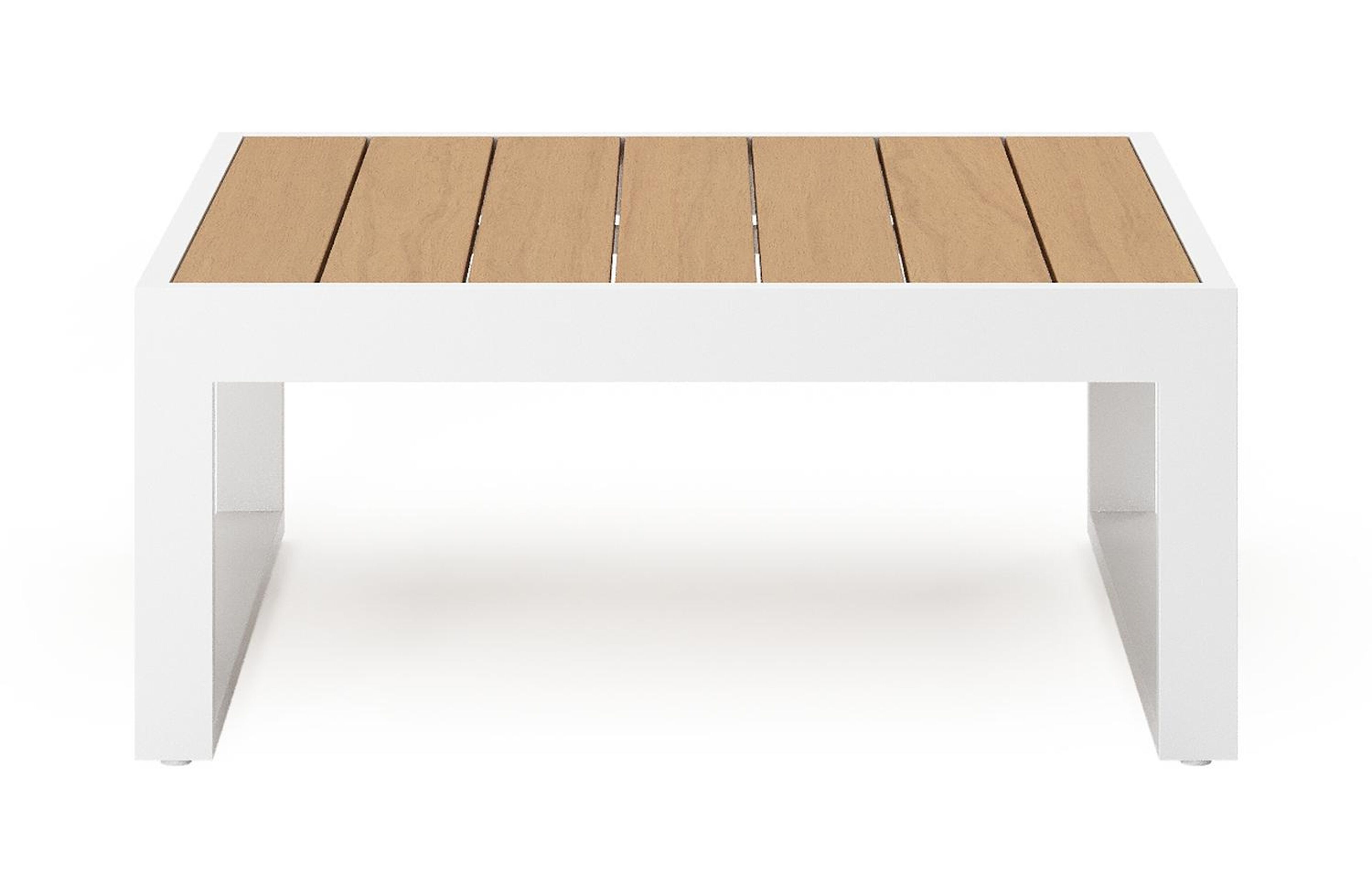 Caldela loungetafel in wit aluminium en polywood - L 70 x B 70 x H 30.5 cm