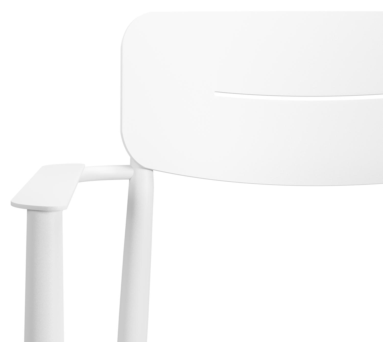 Mosa bootvormige tuinset in wit aluminium en teak natural finish met 6 Cosa tuinstoelen