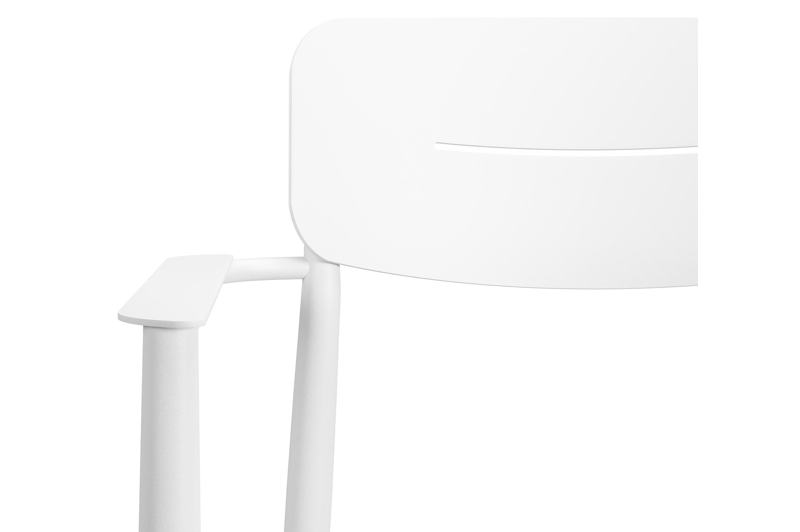 Pamplona ronde tuinset in wit aluminium en sintered stone crema minerale met 6 Cosa tuinstoelen