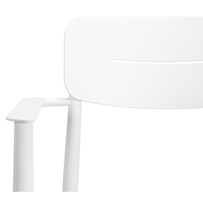 Pamplona ronde tuinset in wit aluminium en sintered stone crema minerale met 6 Cosa tuinstoelen