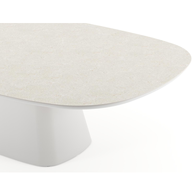 Amico tuintafel bombo xl in wit aluminium en volkeramiek Shilin - L 270 x B 148 x H 73.5 cm