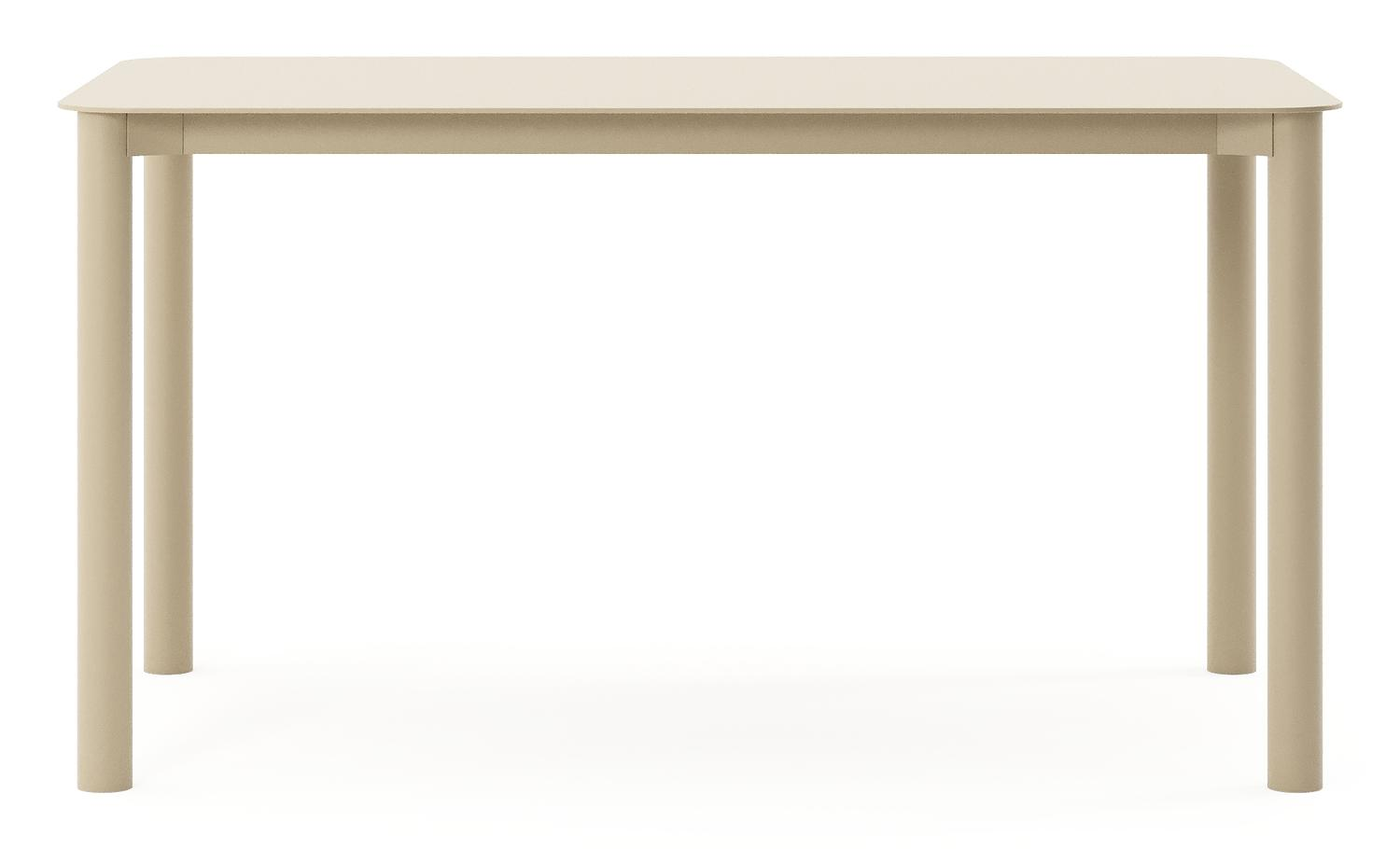 Orso tuintafel rechthoekig afgerond in beige aluminium - L 140 x B 80 x H 74.5 cm