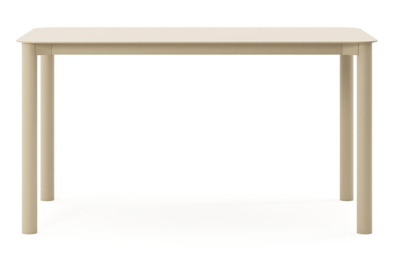 Orso tuintafel rechthoekig afgerond in beige aluminium - L 140 x B 80 x H 74.5 cm