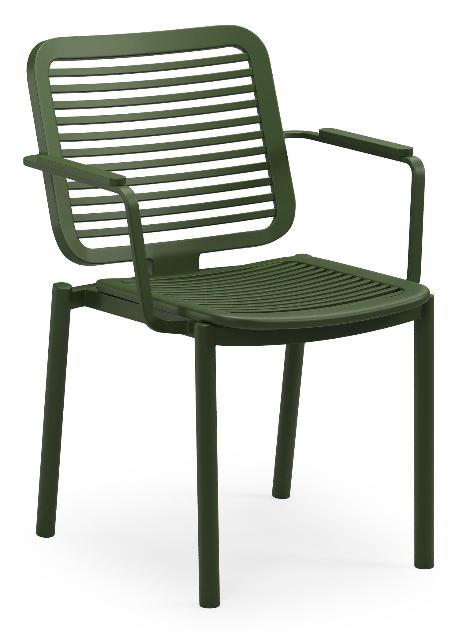 Fano stapelbare tuinstoel in groen aluminium