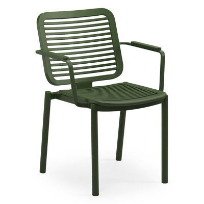 Chaise de jardin empilable Fano en aluminium vert