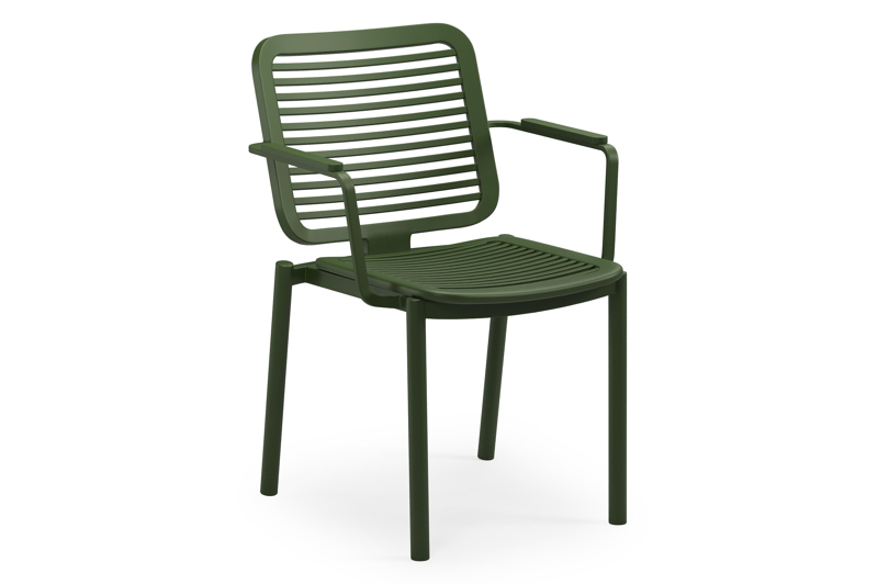 Fano stapelbare tuinstoel in groen aluminium