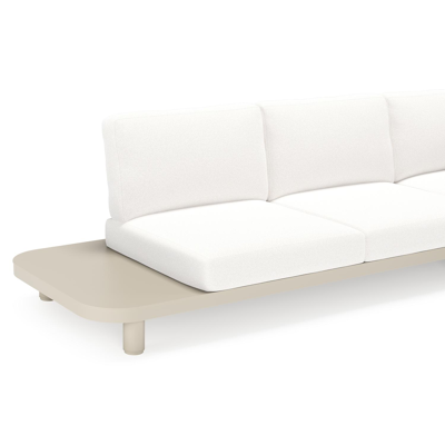 Donato loungehoek in beige aluminium met soul optik all weather solica kussen