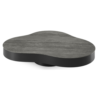 Lomano loungetafel cloud in zwart aluminium en volkeramiek Aspen Grey - L 131 x B 108 x H 25 cm
