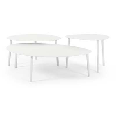 Donato (Vincenzo) loungetafels in wit aluminium - L 108 x B 76 x H 30 cm