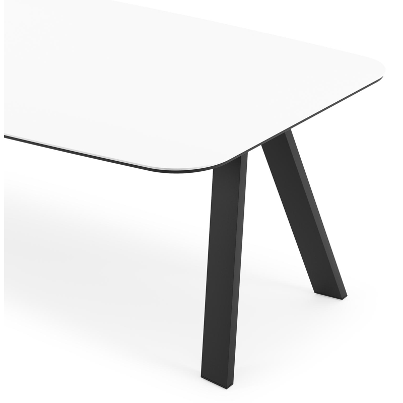 Cesano tuintafel in zwart aluminium en volkeramiek Arctic White - L 255 x B 155 x H 75 cm