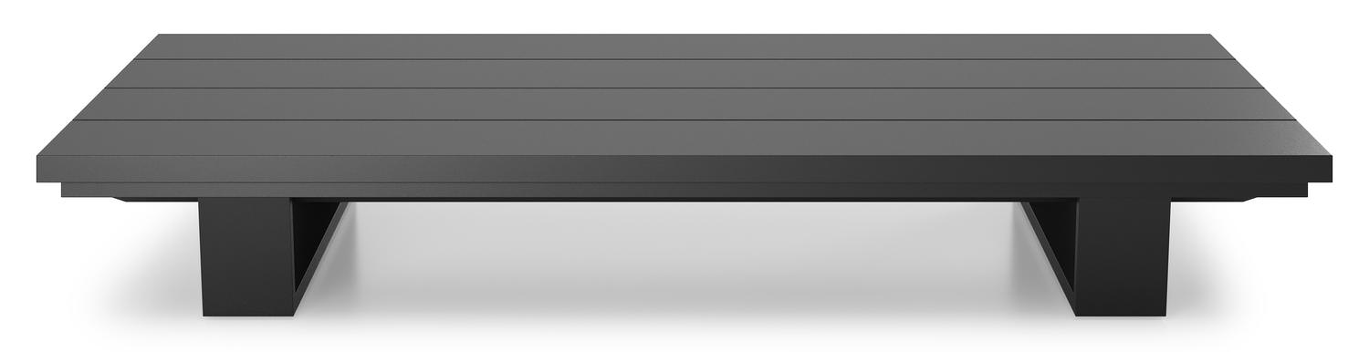 Table basse Pagino en aluminium noir - Lg 140 x larg. 79,5 x H 21 cm