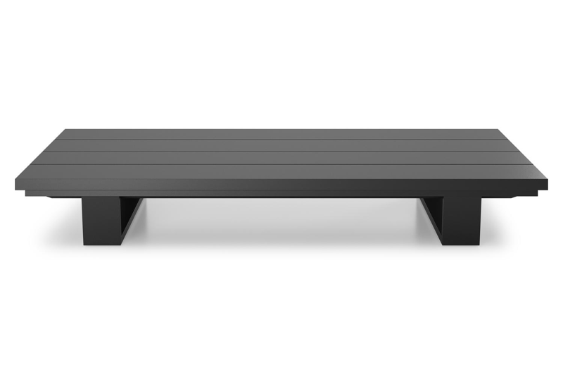 Table basse Pagino en aluminium noir - Lg 140 x larg. 79,5 x H 21 cm