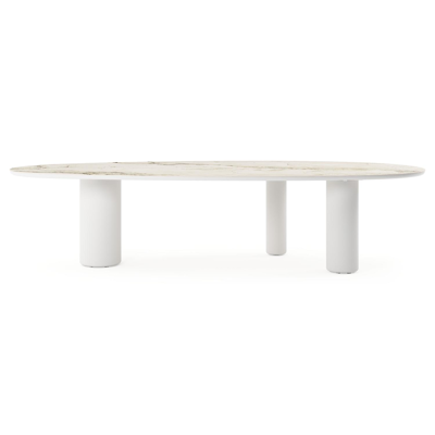 Amico tuintafel mango in wit aluminium en volkeramiek Colorado Dunes - L 320 x B 140 x H 73.5 cm