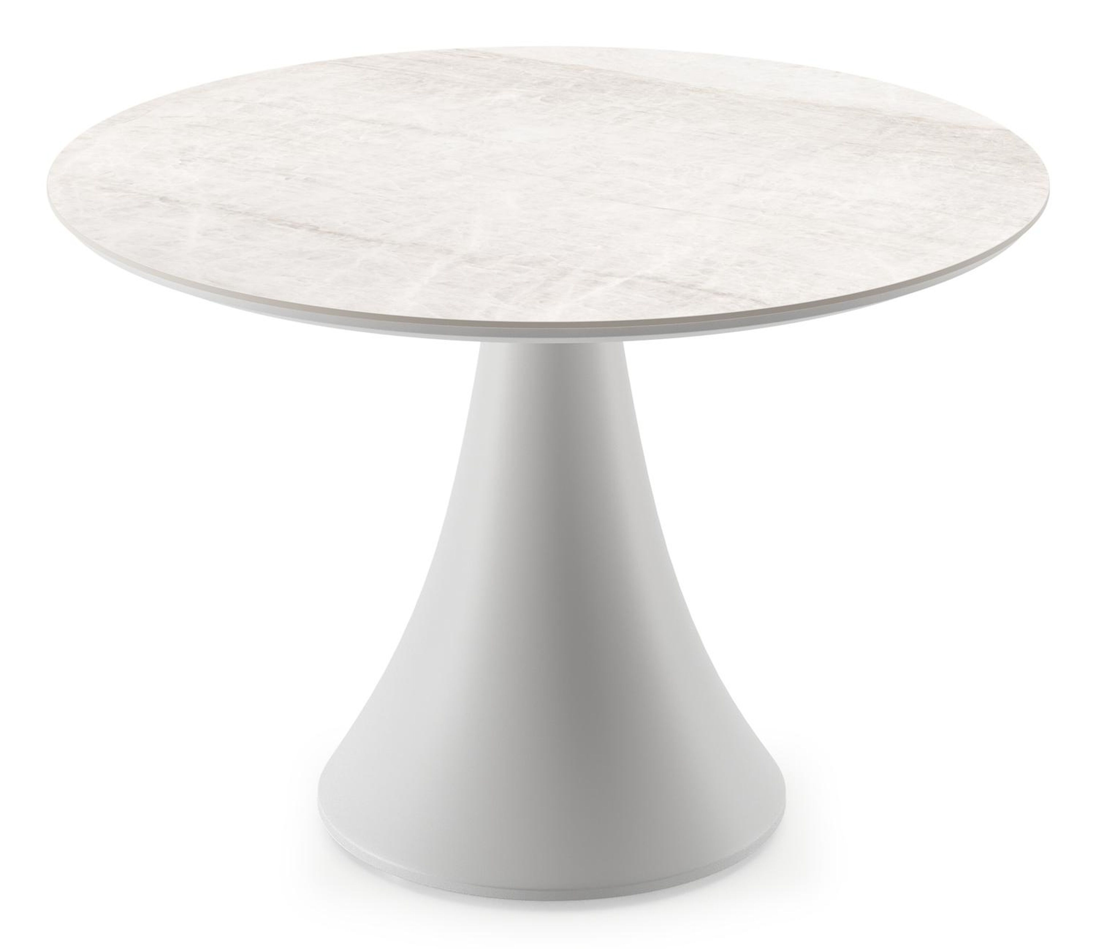 Fano loungetafel rond in wit aluminium en volkeramiek Taj Mahal - Dia. 80 x H 55 cm