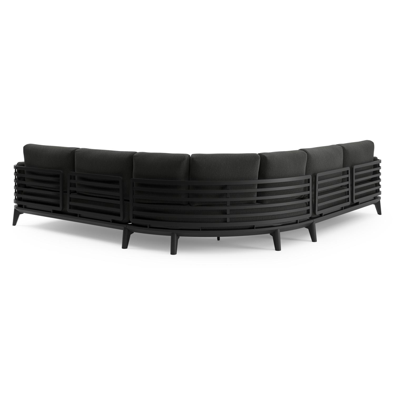Mosa loungehoek in zwart aluminium met sky black weather+ softtouch kussens en loungetafel