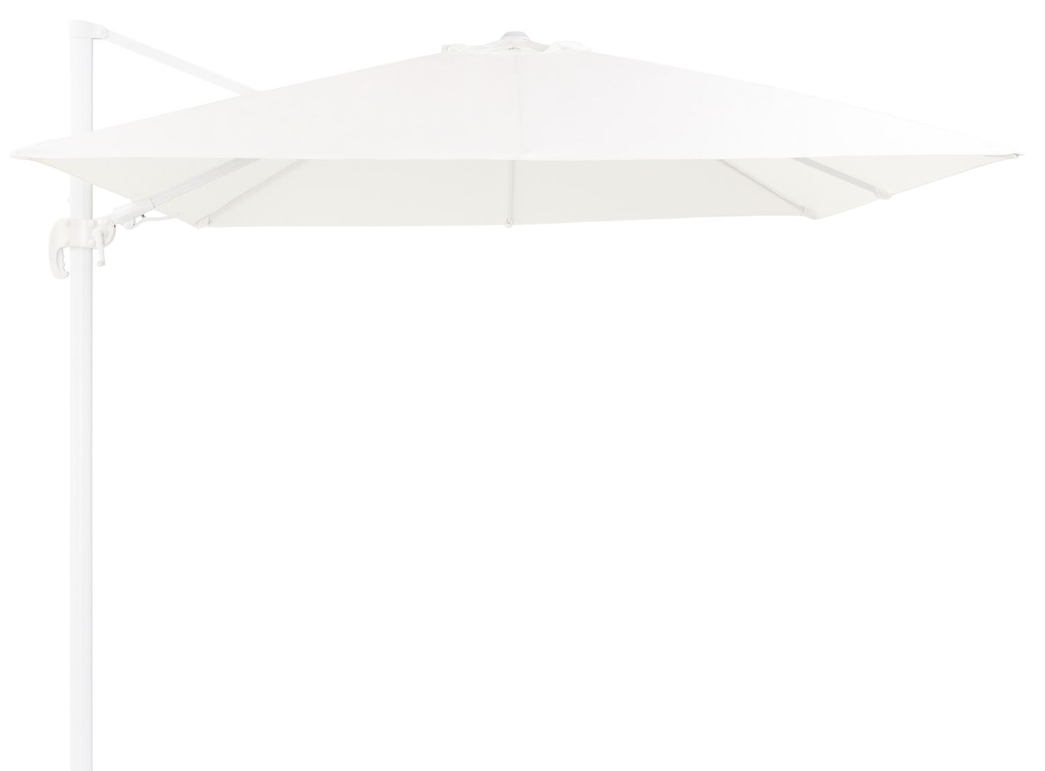 Parasol pendant Avola avec fonction tilt en aluminium blanc avec toile de parasol en weather+ softtouch blanc - Larg1 300 x Larg2 300 cm (sans pied de parasol)