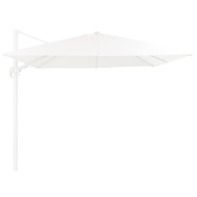 Avola zweefparasol met tiltfunctie in wit aluminium met wit weather+ softtouch parasoldoek - L1 300 x L2 300 cm (zonder voet)