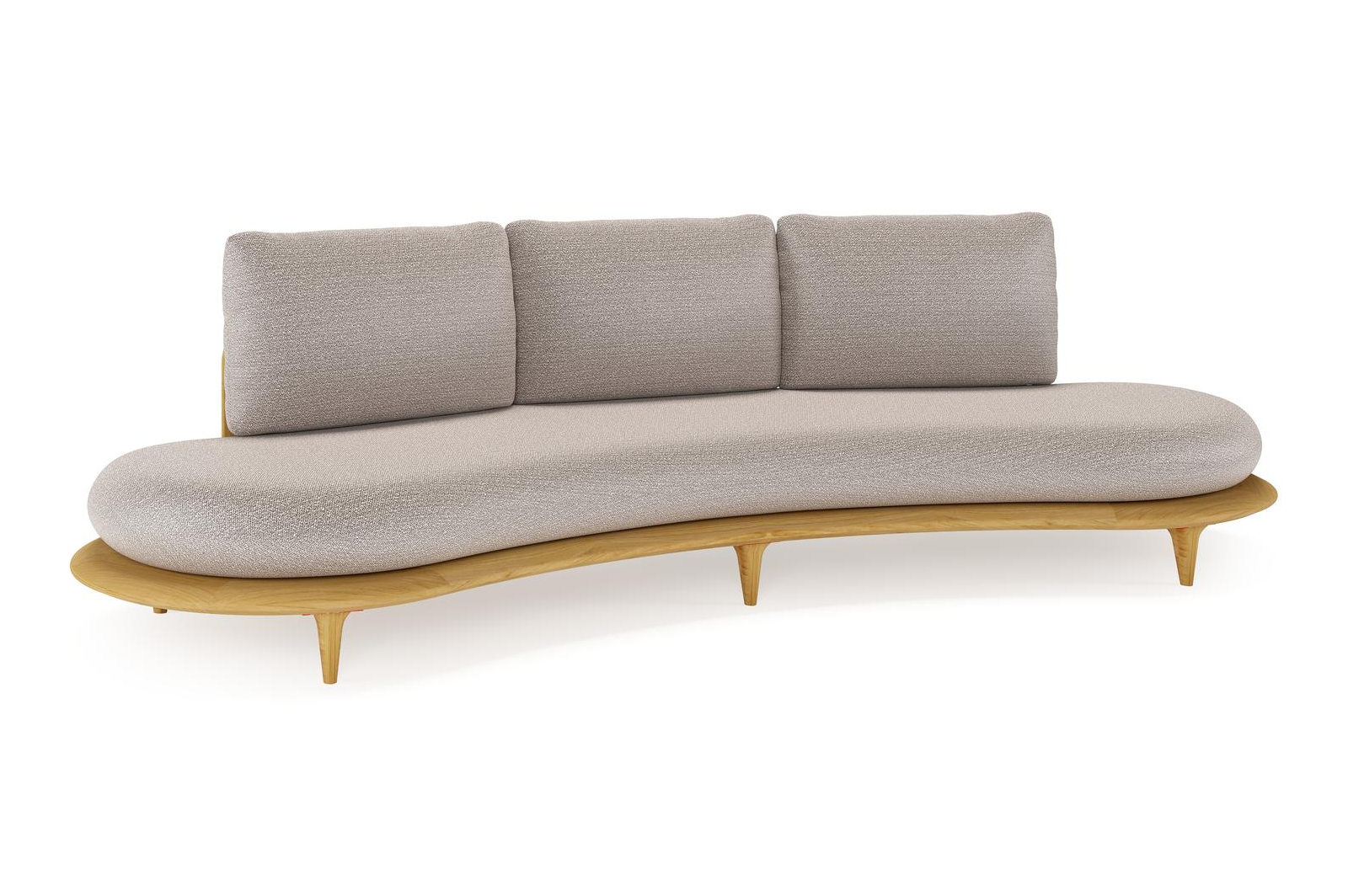 Bomero loungebank in teak met wander granite all weather sunbrella® luxe kussen