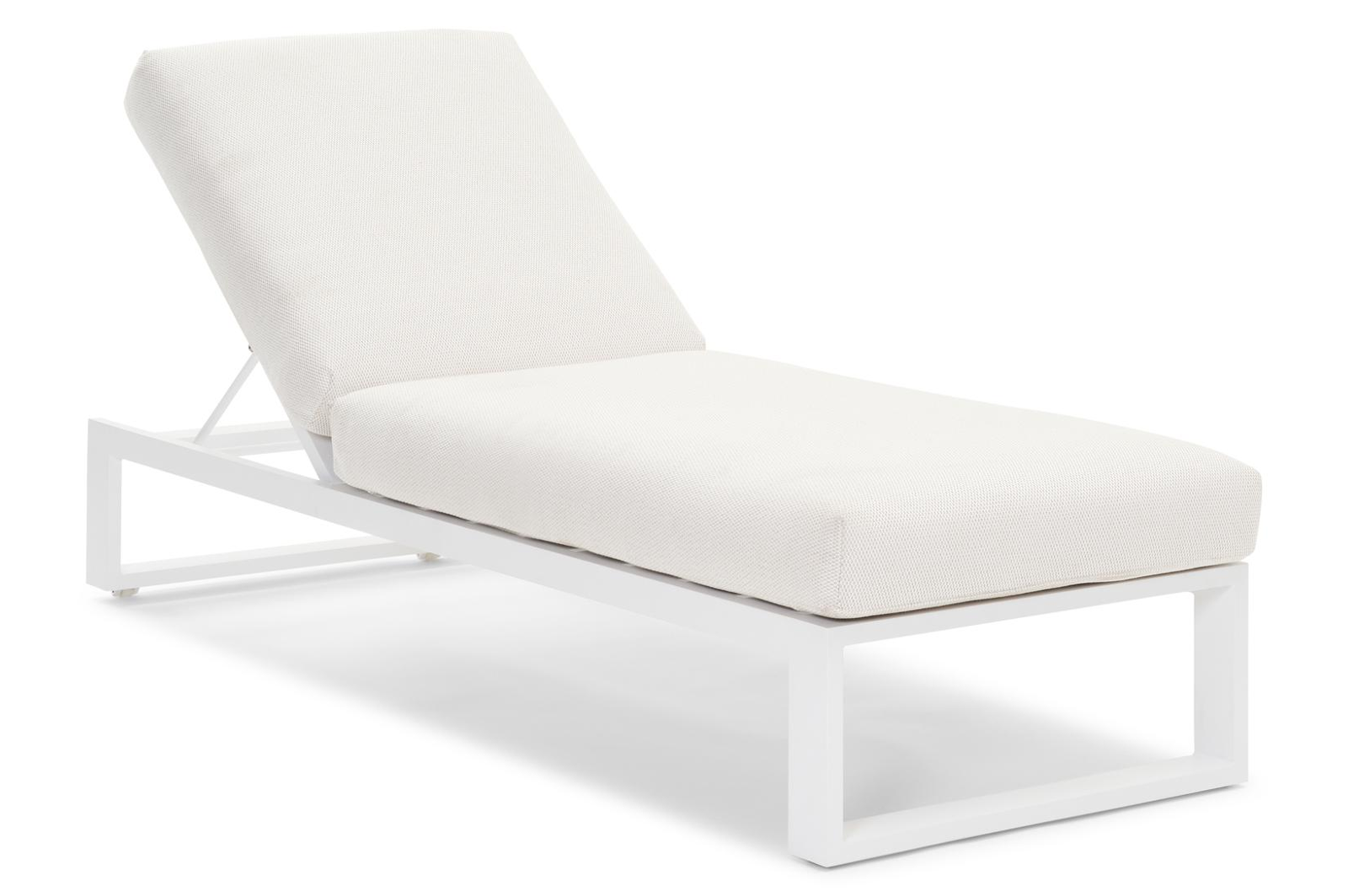 Verato verstelbaar ligbed in wit aluminium met lopi marble all weather sunbrella® luxe kussen