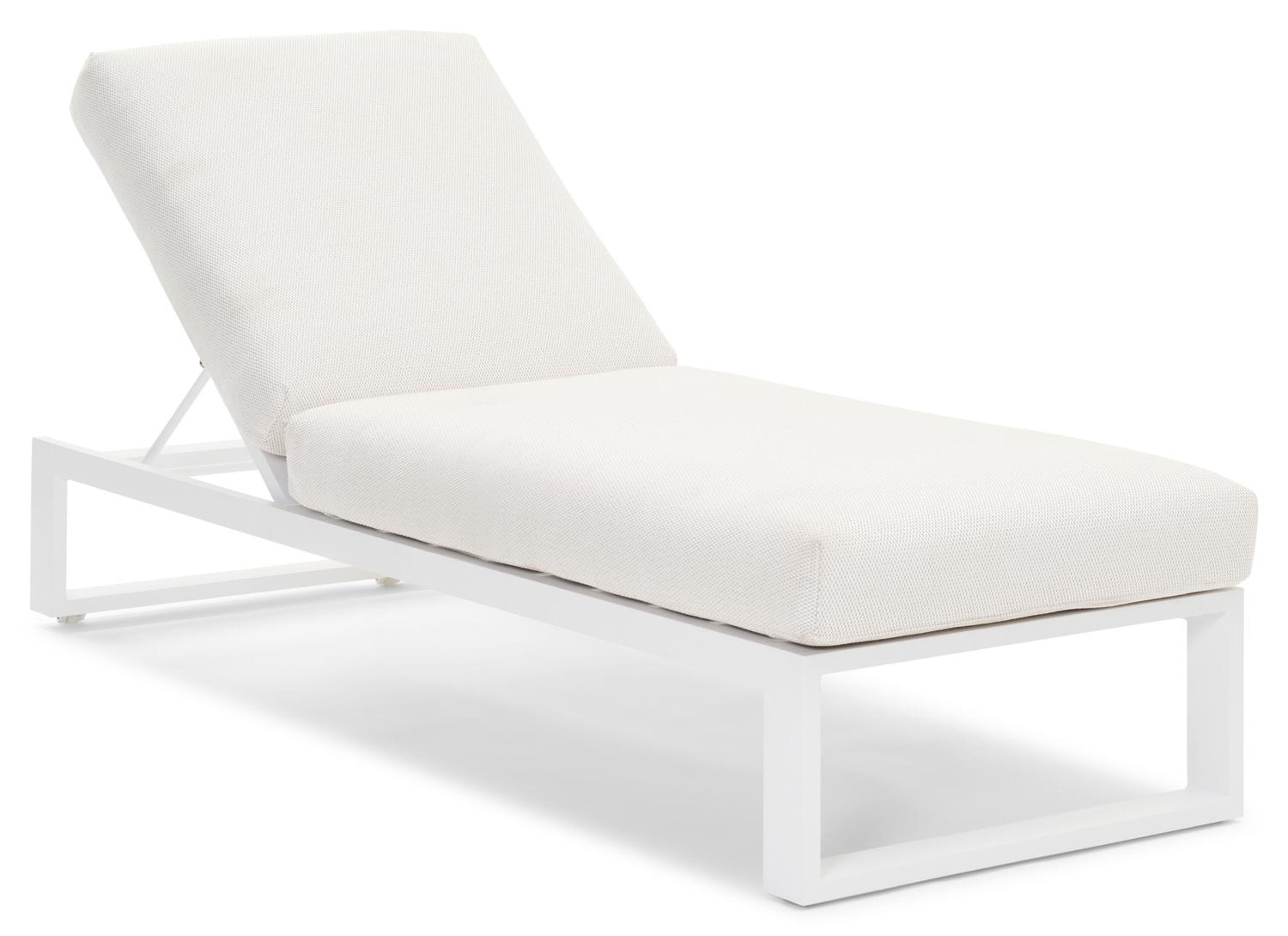 Verato verstelbaar ligbed in wit aluminium met lopi marble all weather sunbrella® luxe kussen