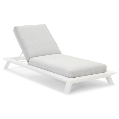 Cesano verstelbaar ligbed in wit aluminium met savane nimbus all weather sunbrella® luxe kussen