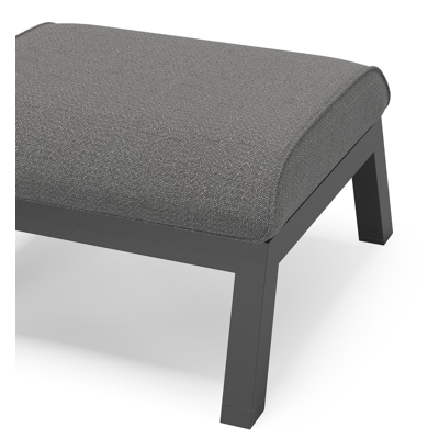 Zen'so poef in zwart aluminium met savane tornado all weather sunbrella® luxe kussen