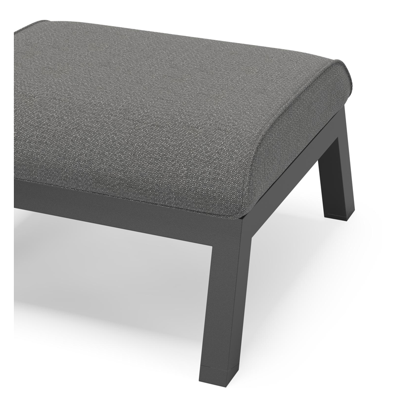 Zen'so poef in zwart aluminium met savane tornado all weather sunbrella® luxe kussen