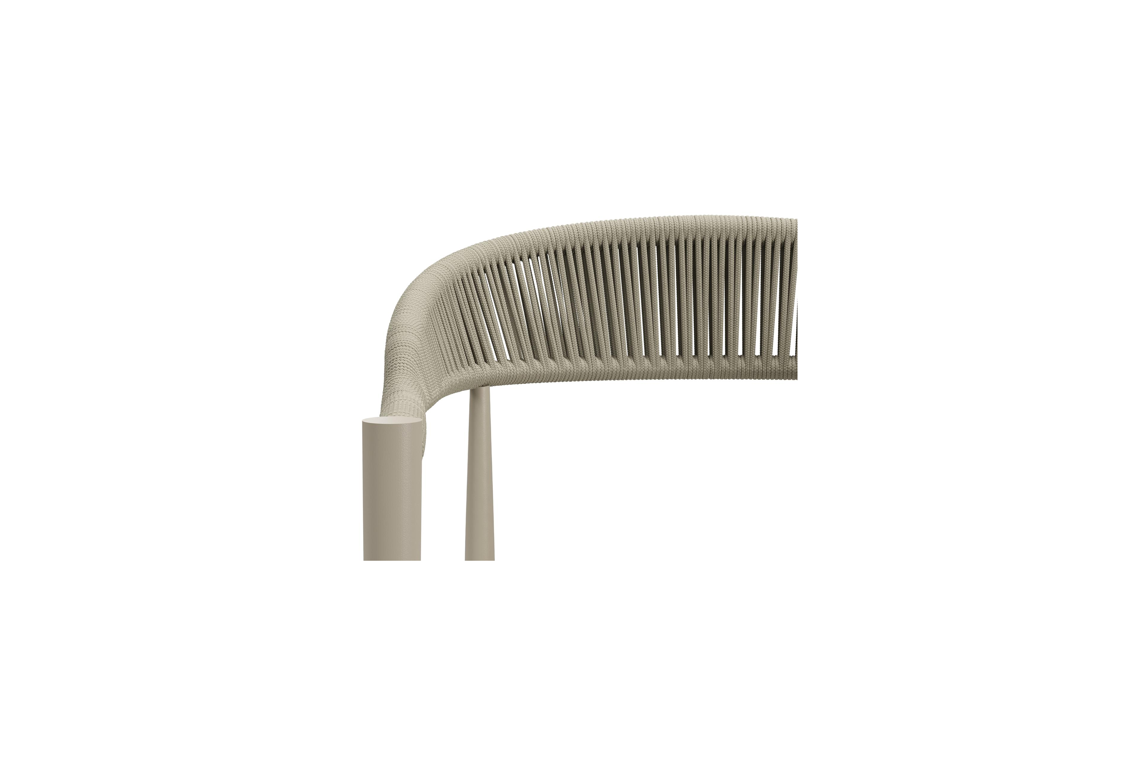 Chaise de jardin Guarda en aluminium beige et corde beige