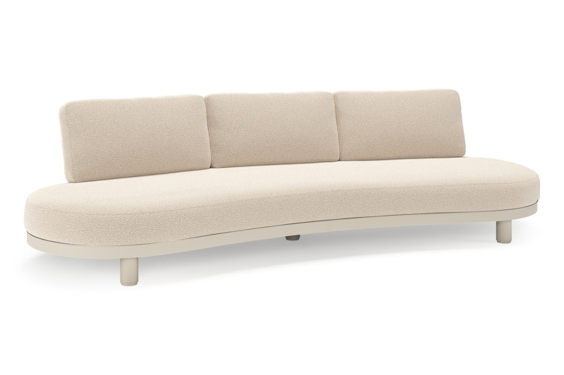Donato loungebank in beige aluminium met all weather sunbrella® luxe Lopi Sand kussen