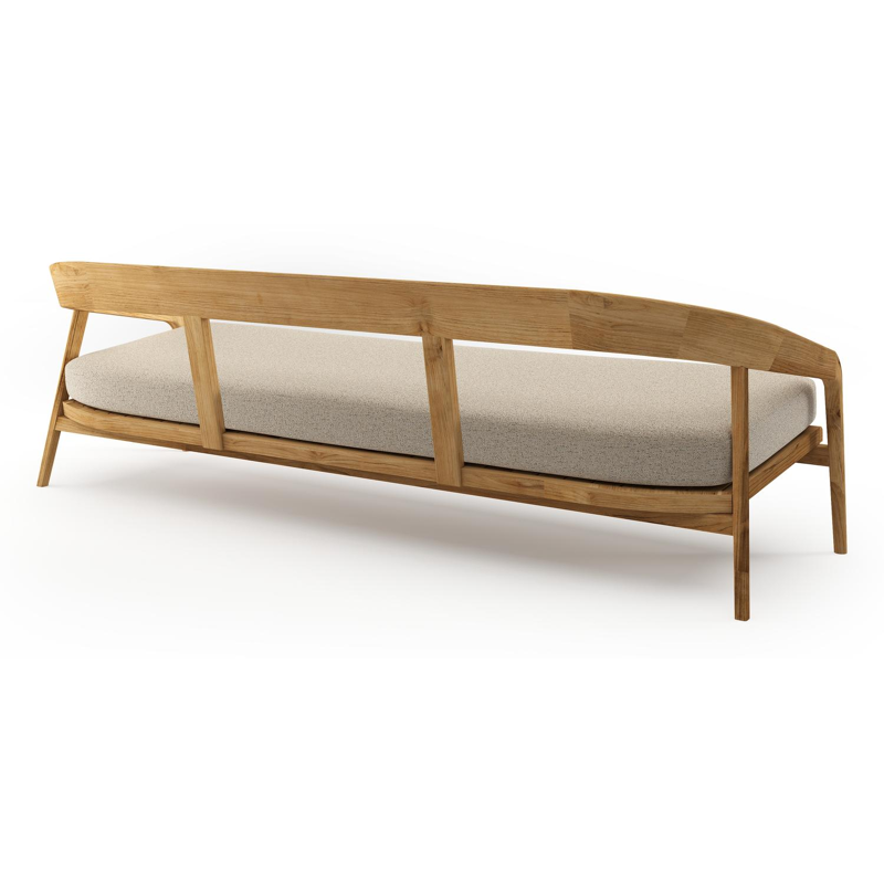 Lacrima loungebank in teak met marbella beige all weather Cosytica kussen