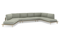Boogvormige chaise longue rechts + 2-zit + chaise longue