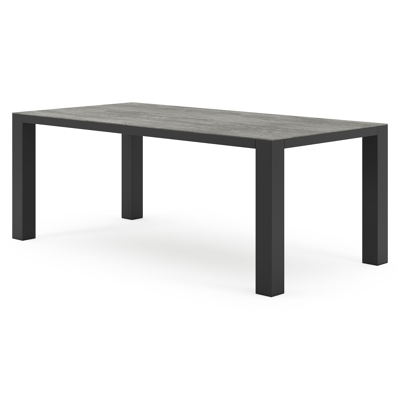 Nano tuintafel in zwart aluminium en volkeramiek aspen grey - L 200 x B 100 x H 75 cm