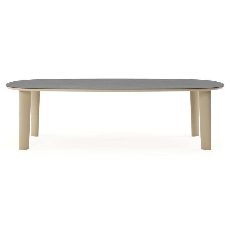 Amico tuintafel bombo xl in beige aluminium en volkeramiek Basalt Black - L 270 x B 148 x H 73.5 cm