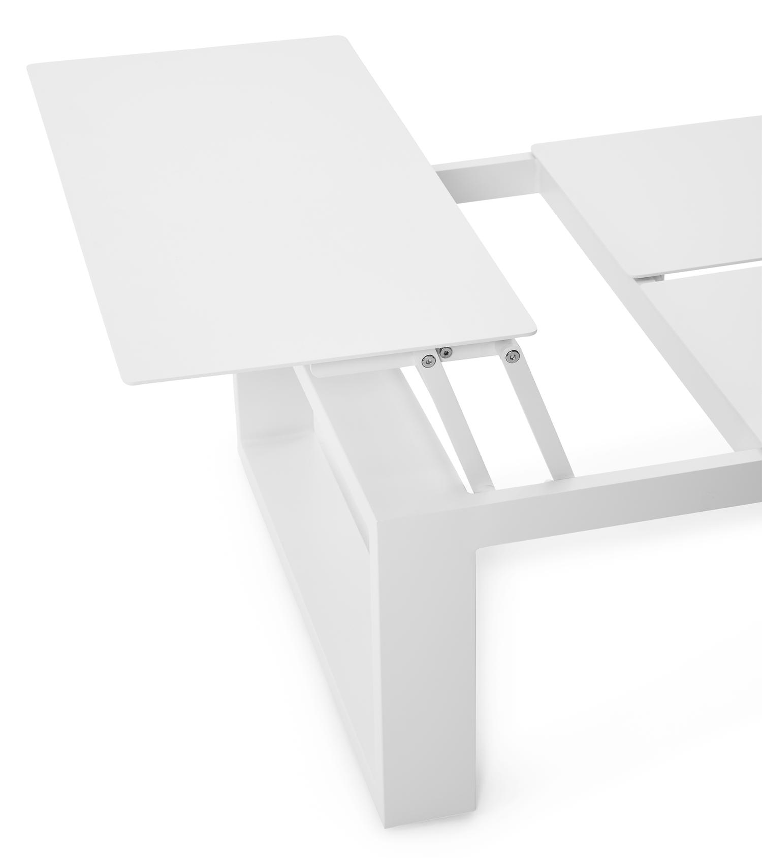 Table basse Verato en aluminium blanc - Lg 120 x larg. 80 x H 39,5 cm