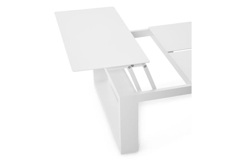 Table basse Verato en aluminium blanc - Lg 120 x larg. 80 x H 39,5 cm