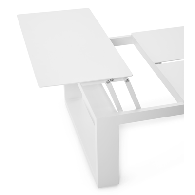 Verato loungetafel in wit aluminium - L 120 x B 80 x H 39,5 cm
