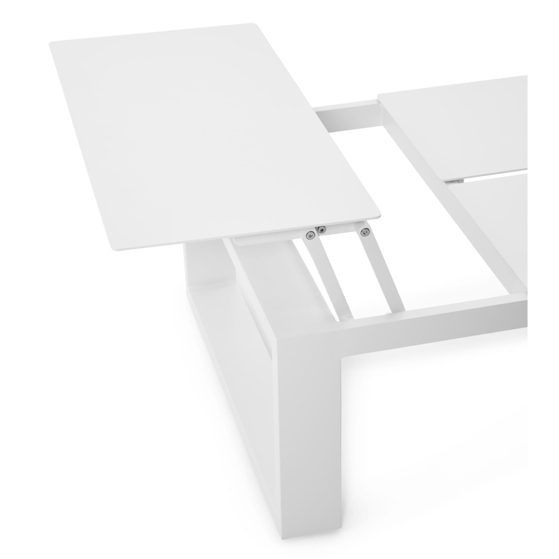 Table basse Verato en aluminium blanc - Lg 120 x larg. 80 x H 39,5 cm