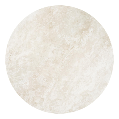 Amico low dining tuintafel rond in beige aluminium en volkeramiek Rapolano - Dia. 148 x H 61 cm