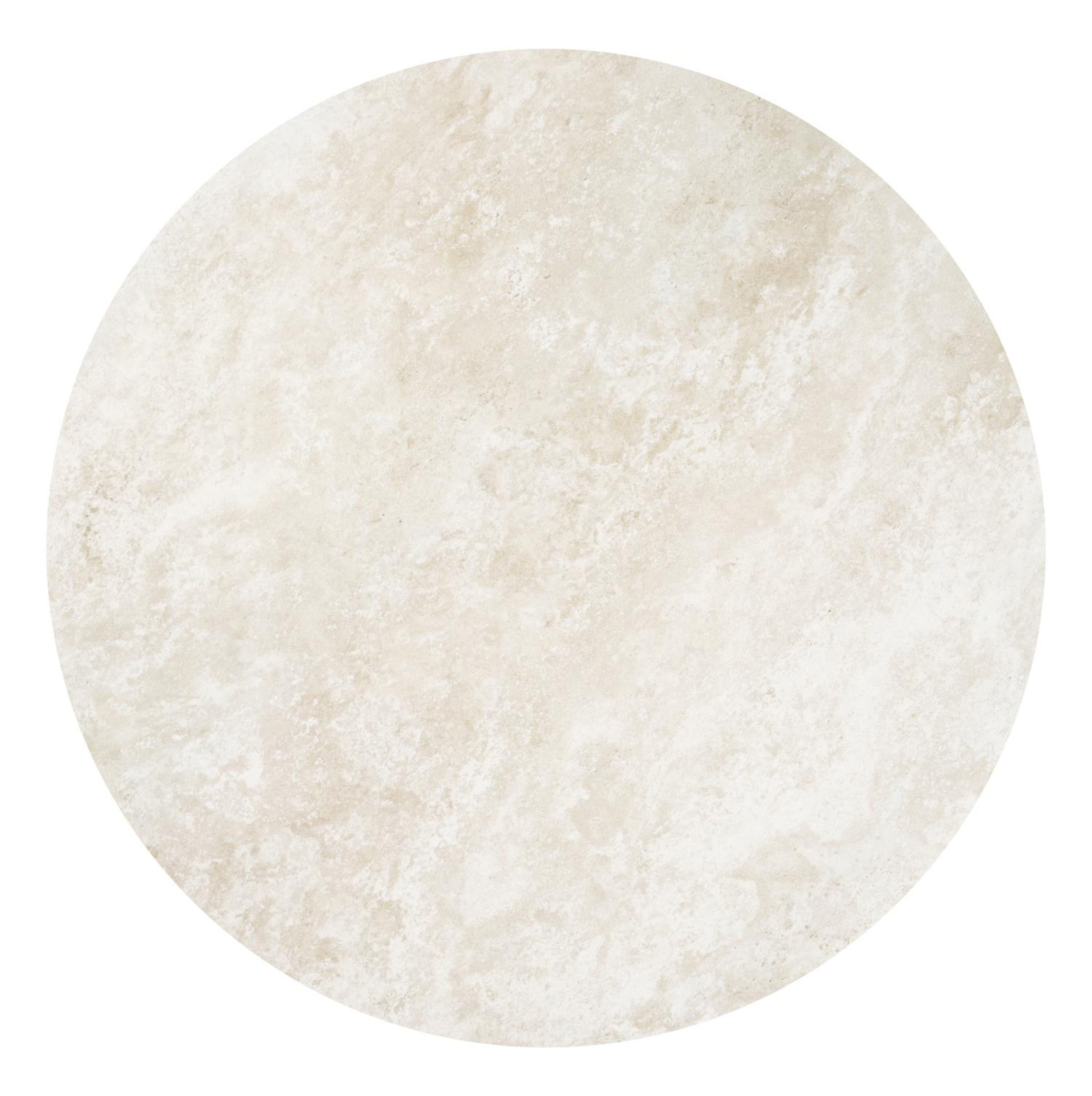 Table de jardin low dining Amico rond en aluminium beige et céramique pleine Rapolano - Diam. 148 x Haut. 61 cm