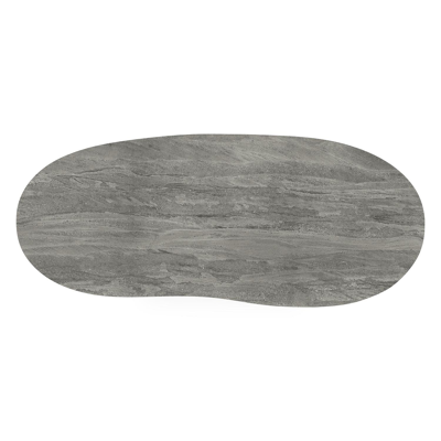 Organo tuintafel organisch in wit aluminium en volkeramiek Aspen Grey - L 280 x B 120 x H 74 cm