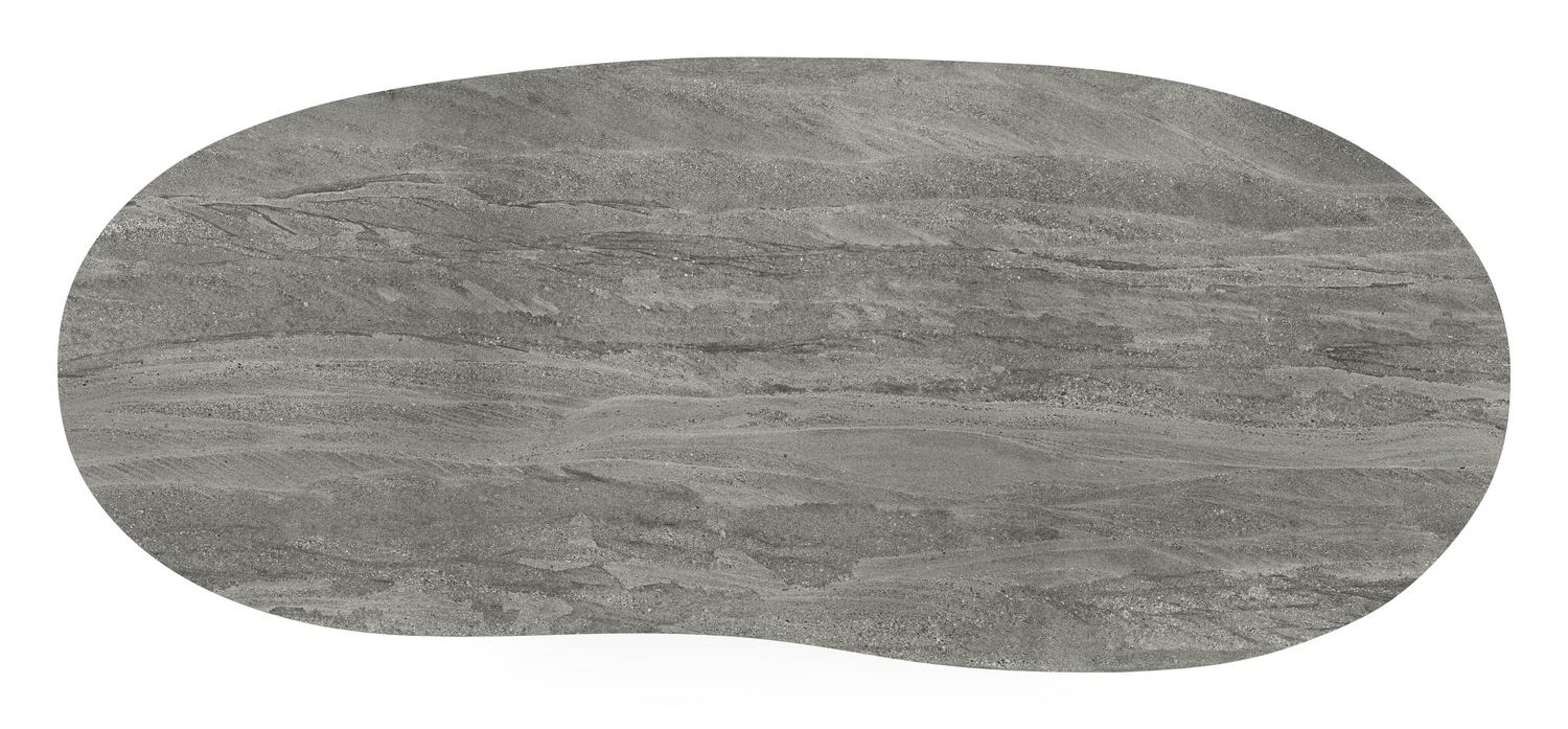 Organo tuintafel organisch in wit aluminium en volkeramiek Aspen Grey - L 280 x B 120 x H 74 cm