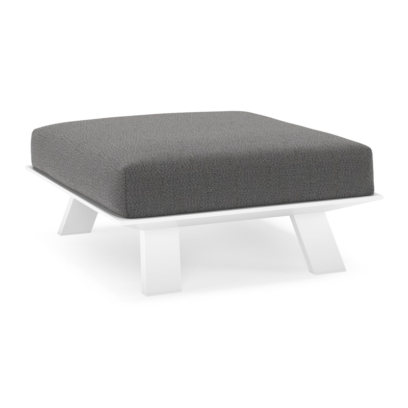 Cesano poef in wit aluminium met savane tornado all weather Sunbrella® luxe kussen