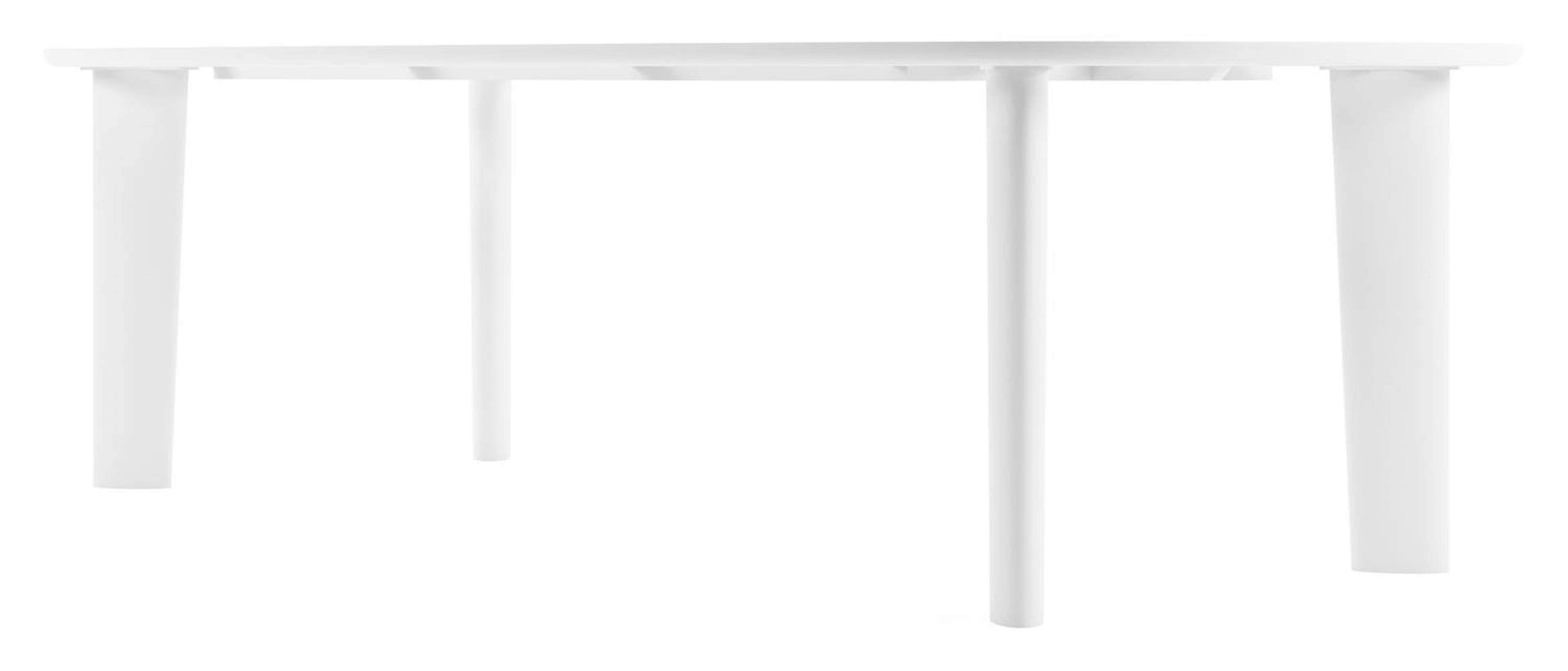 Table de jardin Amico bombo en aluminium blanc et céramique pleine Travertino Bianco - Lg. 270 x Lrg. 125 x Haut. 74 cm